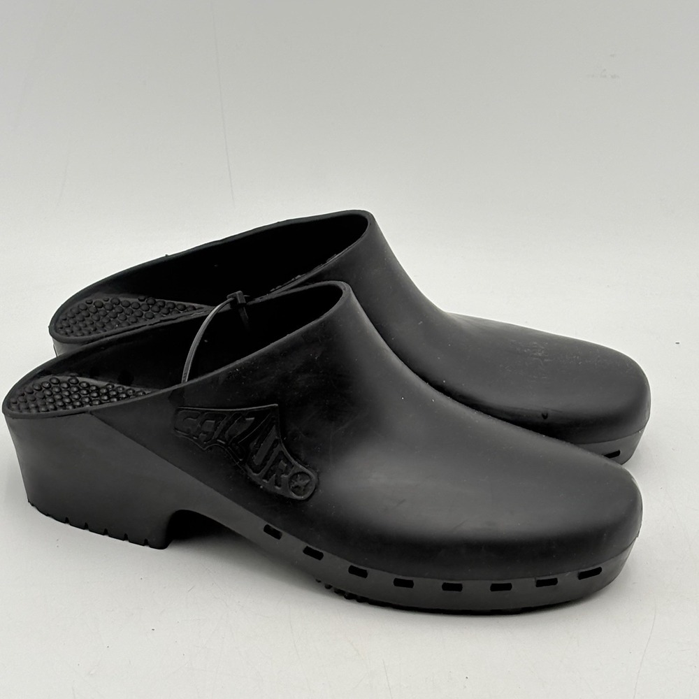 Calzuro Bihos Clog Women sz 42-43  8-9 Black Shoe Mule Italy Holes Garden Rubber
